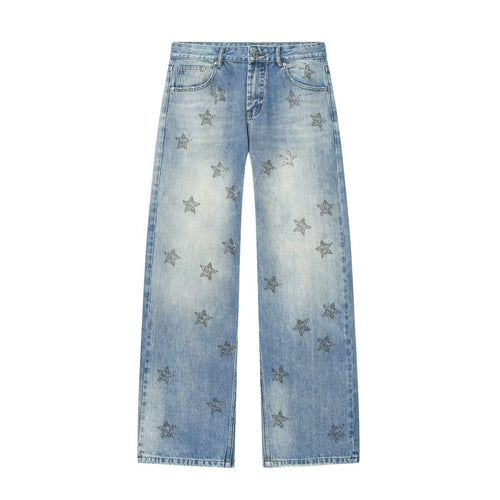 Damen Denim-Jeans mit funkelndem Sternenmuster Drune