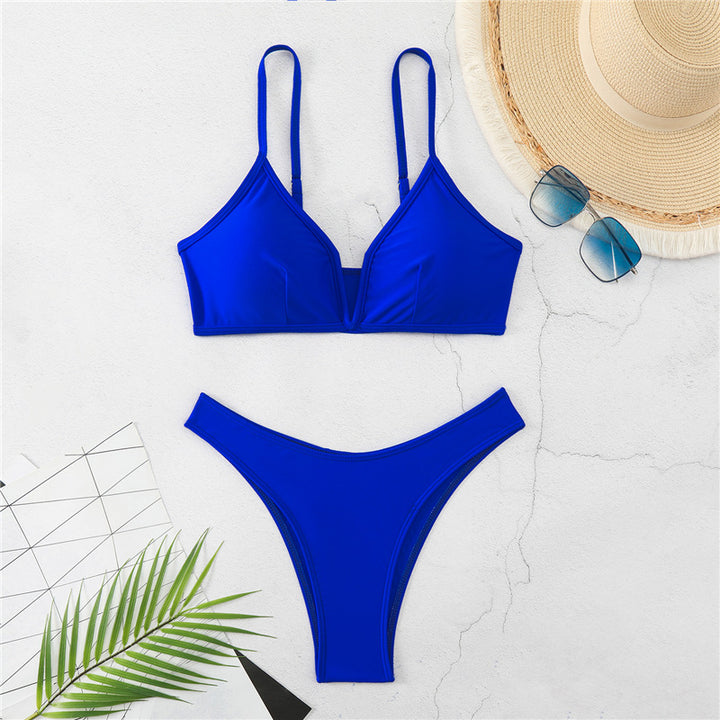 Damen Triangelbikini mit hoch geschnittenem Slip und verstellbaren Trägern Drune