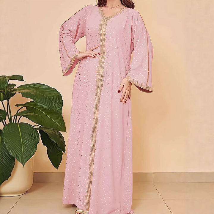 Damen Kaftankleid mit elegantem Stickdesign und weitem Schnitt Drune
