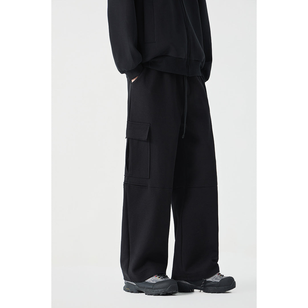 Damen Weite Cargo-Jogginghose aus French Terry mit Gummibund und aufgesetzten Klappentaschen Drune