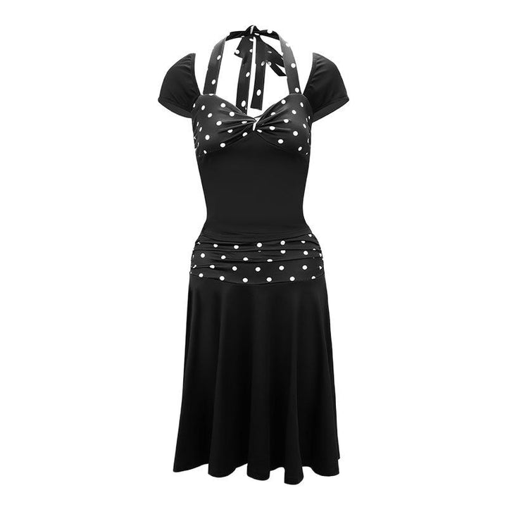 Damen Wickelkleid mit Spaghetti-Trägern und modischem Punktemuster Drune
