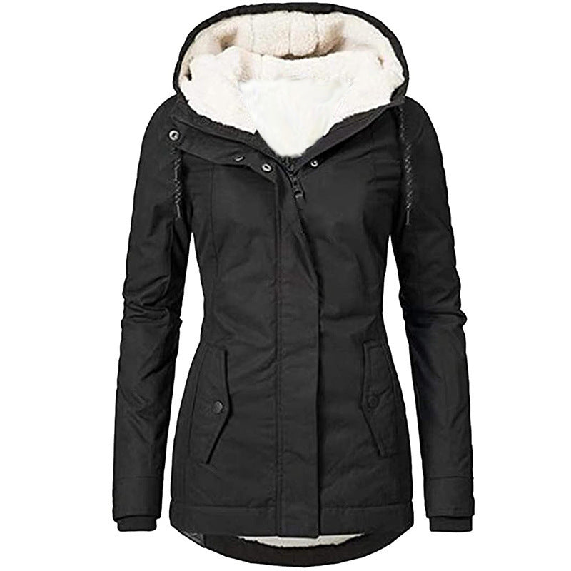 Damen warme Outdoor-Jacke mit kuscheligem Futter Drune
