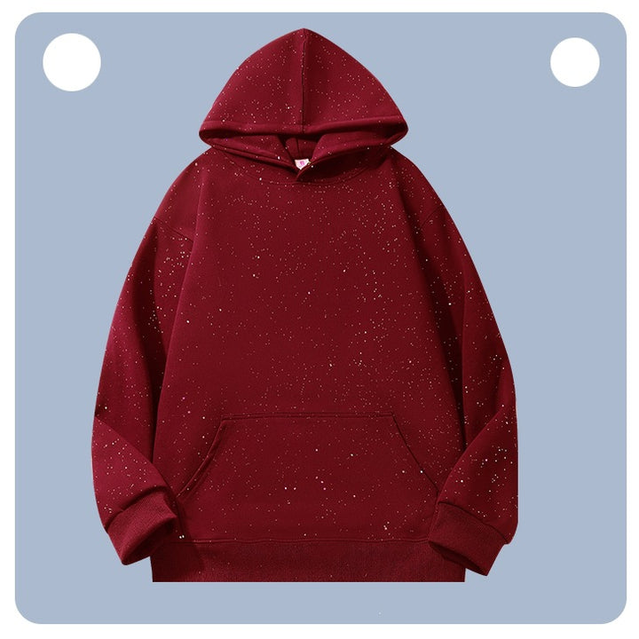 Unisex Oversize-Kapuzenpullover aus French-Terry mit Kängurutasche & dezenter Sprenkeloptik Drune