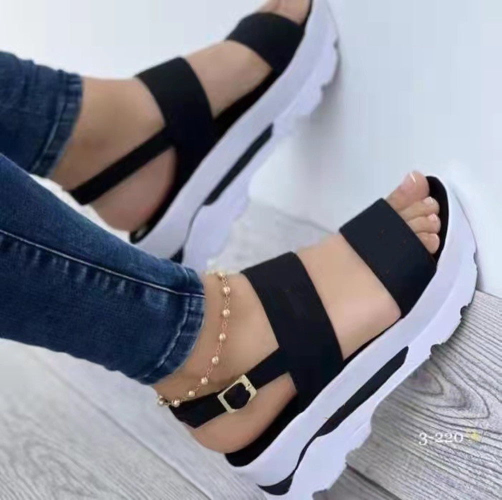 Damen Komfortable Plateau-Sandalen mit breiten Riemen und innovativer Sohle Drune