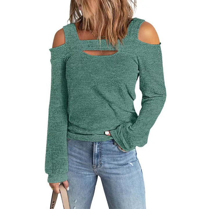Damen lässiges Langarmshirt mit Cut-Out-Design Drune