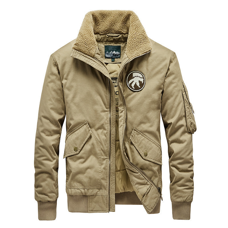 Herren Modische Winterjacke mit Teddy-Innenfutter Drune