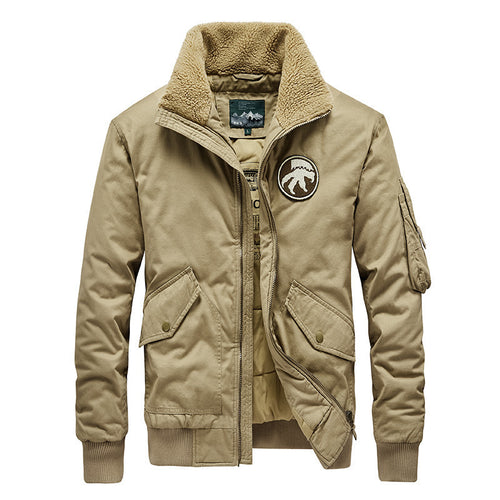 Herren Modische Winterjacke mit Teddy-Innenfutter Drune