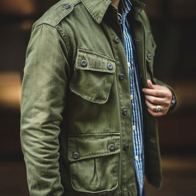 Herren robuste Utility-Jacke mit großzügigen Taschen und verstärkten Nähten Drune