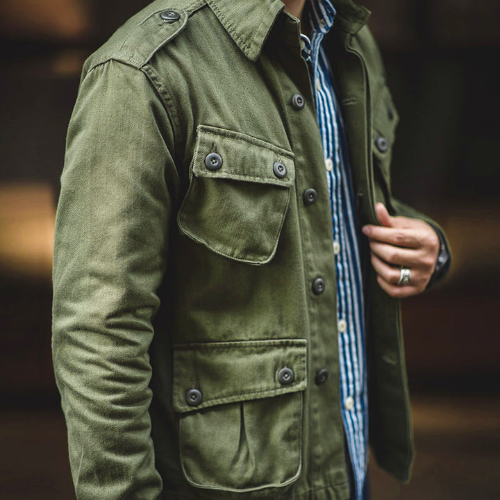Herren robuste Utility-Jacke mit großzügigen Taschen und verstärkten Nähten Drune