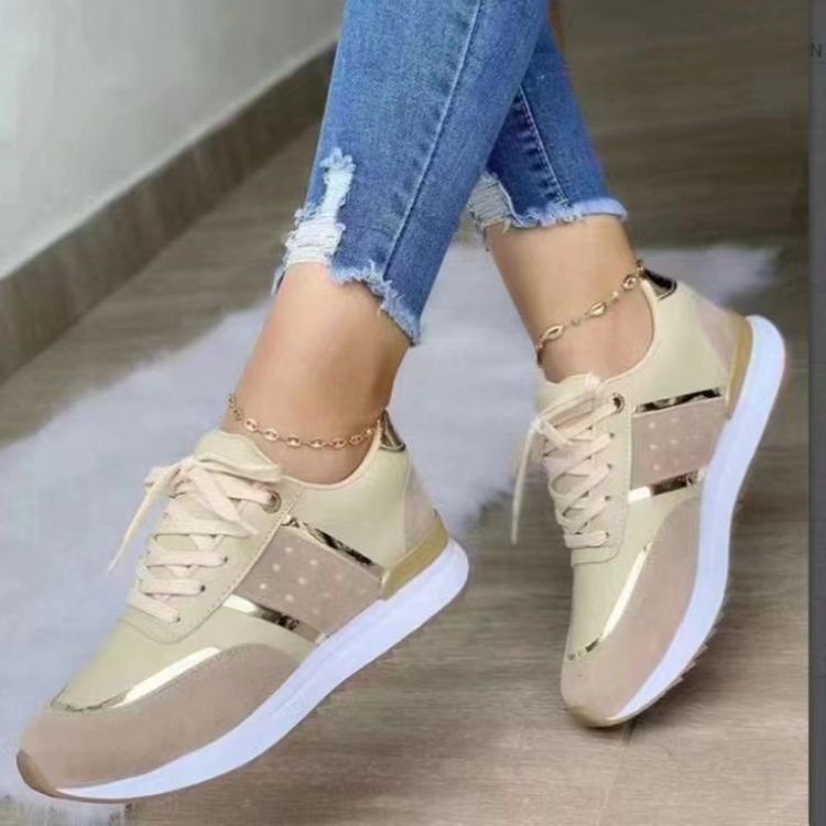 Damen  Plateausneaker mit Glanzbesatz und gepolstertem Komfortfußbett Drune