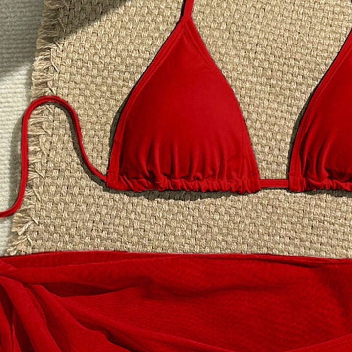 Damen Triangel-Bikini mit Wickeltuch und verstellbaren Trägern Drune