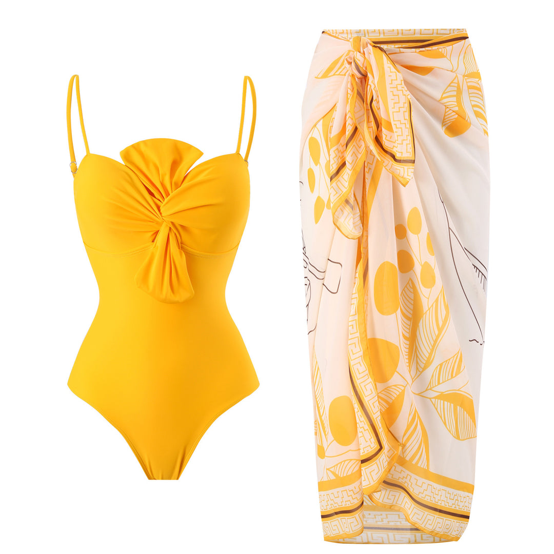 Damen Badeanzug mit elegantem Wickelrock Drune