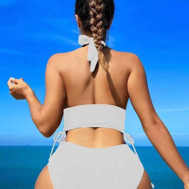 Damen Bikini-Set mit verstellbarem Halterneck und hohem Beinausschnitt Drune