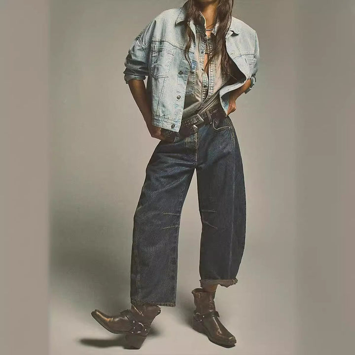 Damen lockere Mom-Jeans mit lässigem Schnitt Drune