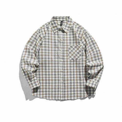 Unisex Kariertes Overshirt aus leichtem Flanell im Relaxed‑Boxy‑Fit mit Brustpattentasche Drune