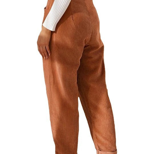 Damen Hochtaillierte Texturierte Hose Drune