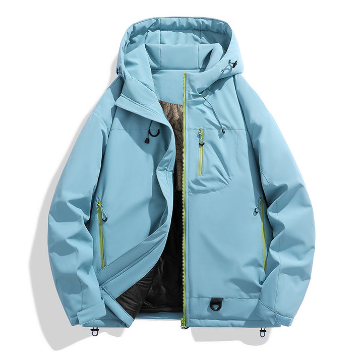 Herren technischer Kapuzenparka mit winddichter Membran, isolierter Innenlage und Multifunktions-Taschen Drune