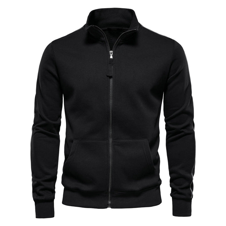Herren Sweatjacke mit hohem Kragen und durchgehendem Reißverschluss Drune