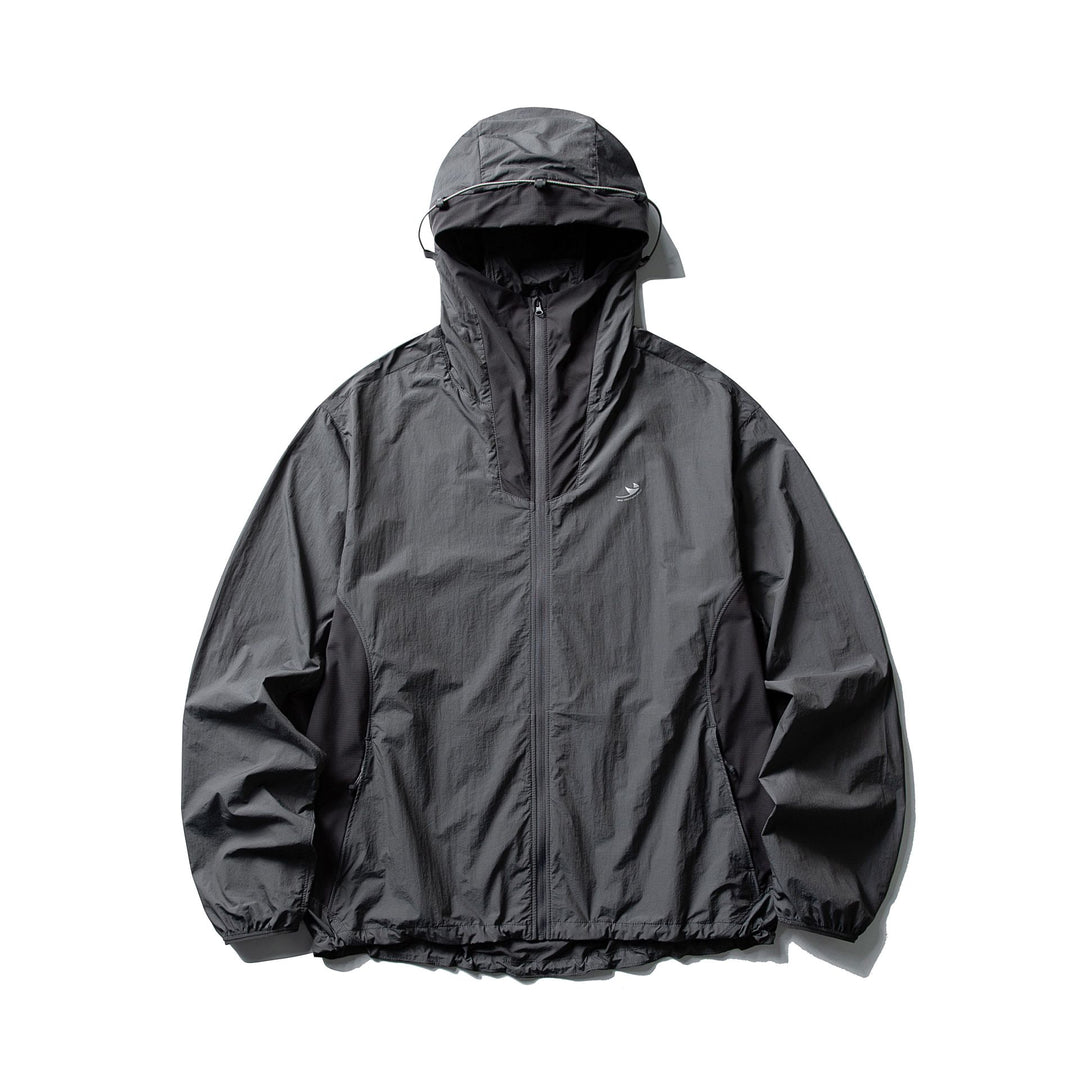 Unisex Ultraleichte technische Kapuzenjacke mit winddichter, wasserabweisender Hülle Drune