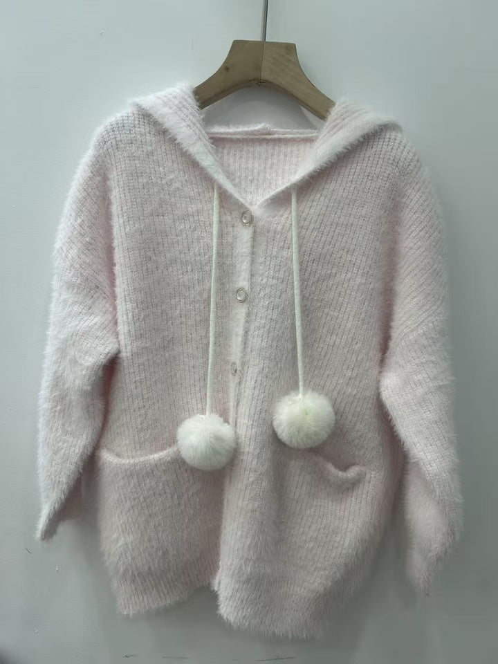 Damen Kuschelige Kapuzenjacke Drune