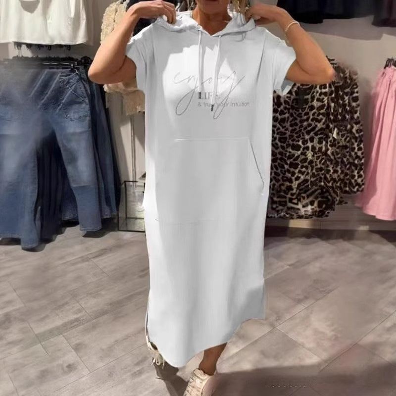 Damen Hoodie-Kleid mit praktischen Einschubtaschen und seitlichen Schlitzen Drune