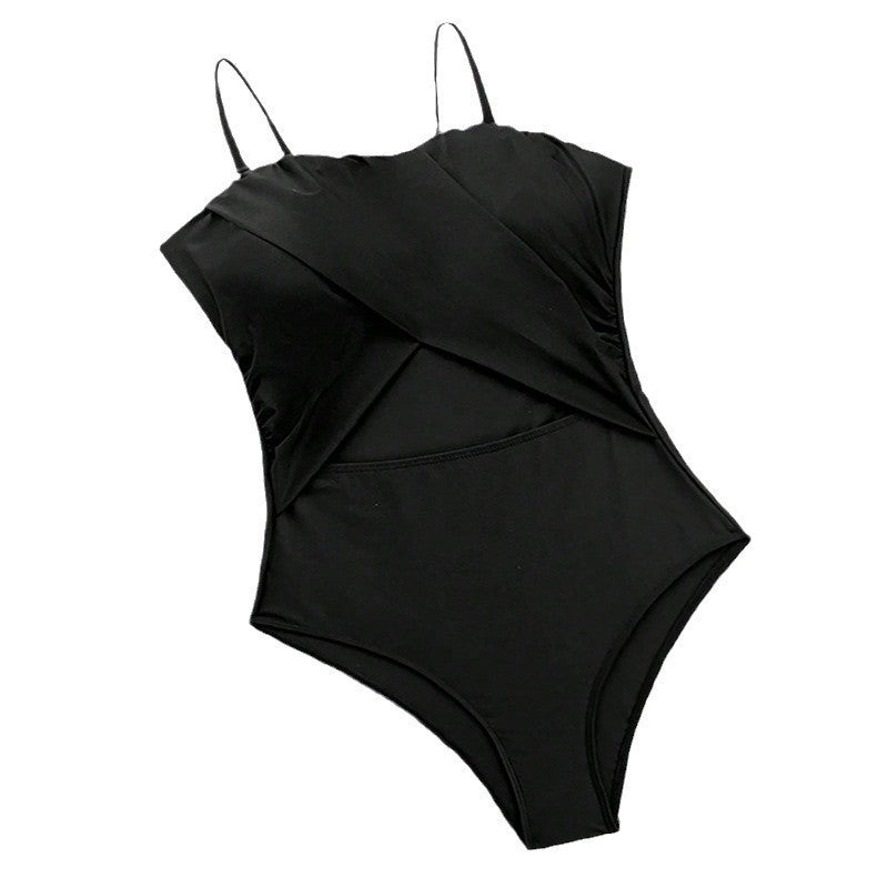 Damen Einteiler Badeanzug mit elegantem Wickeldesign und modischen Cut-Outs Drune