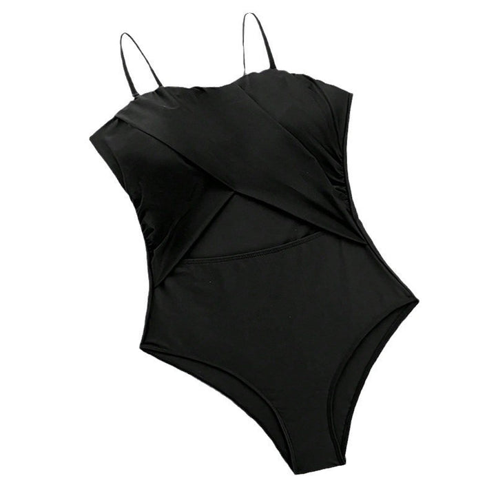 Damen Einteiler Badeanzug mit elegantem Wickeldesign und modischen Cut-Outs Drune