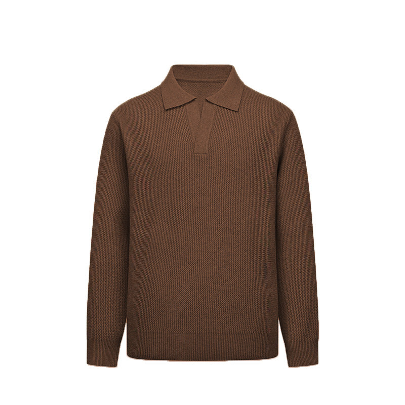 Herren Modisches Langarm Strickpolo Drune