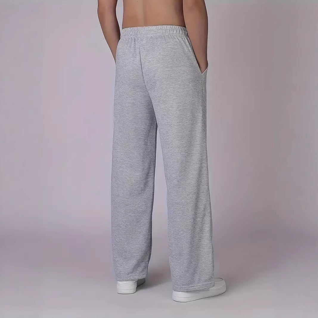 Herren nan Straight‑Leg Sweatpants aus French‑Terry mit elastischem Komfortbund und Kordelzug Drune