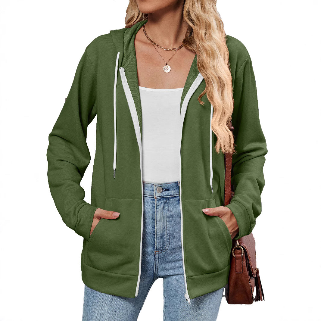 Damen Kapuzenjacke mit seitlichen Eingrifftaschen und kontrastierenden Reißverschlüssen Drune
