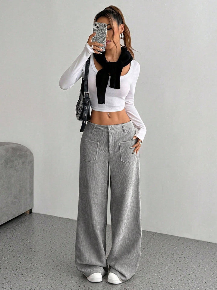 Damen Weite Cordhose Drune