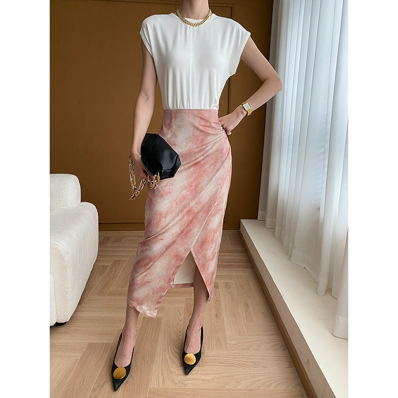 Damen Elegantes Wickel-Midikleid mit transparenten Details Drune