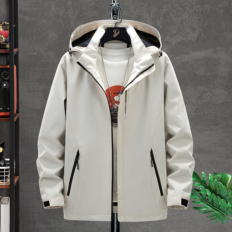 Herren Leichte Softshell-Outdoorjacke mit Kapuze, wind- und wasserabweisender Oberfläche Drune