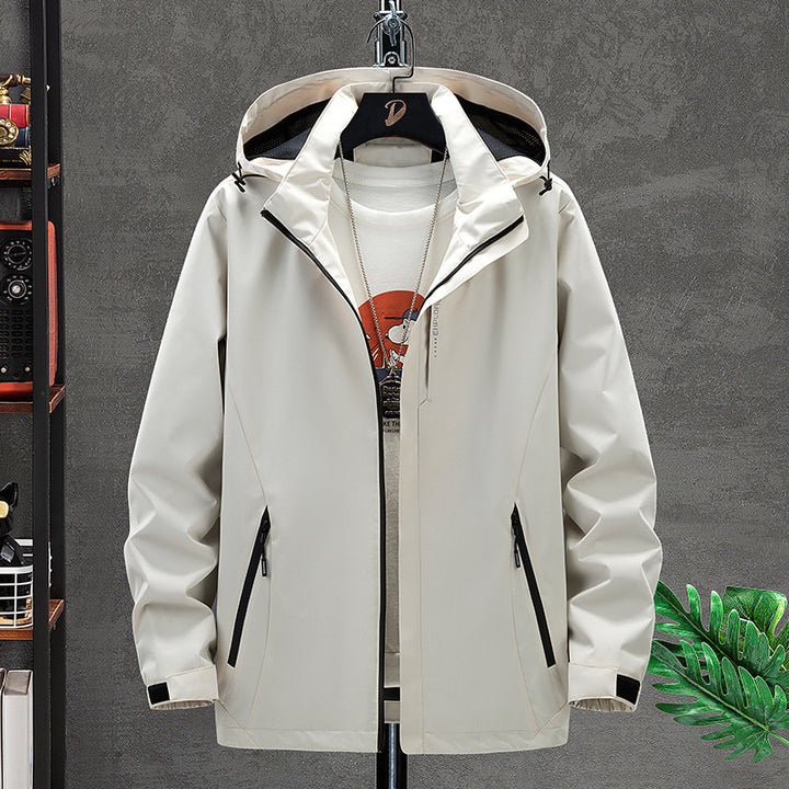 Herren Leichte Softshell-Outdoorjacke mit Kapuze, wind- und wasserabweisender Oberfläche Drune