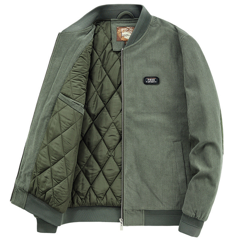 Herren Cord-Blouson mit gesteppter Thermo-Fütterung und Rippbündchen Drune