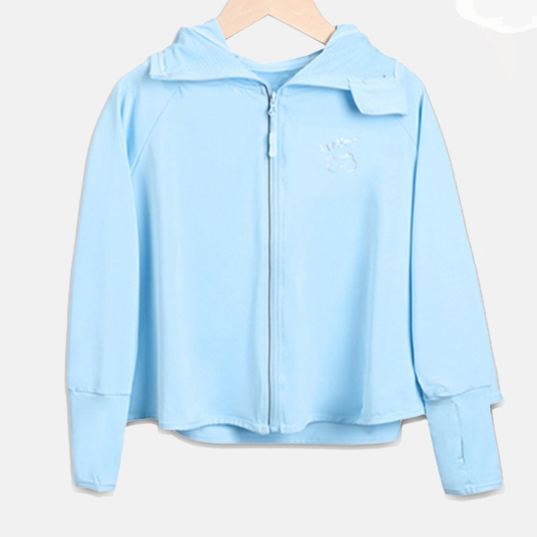 Mädchen Übergangsjacke mit Kapuze und niedlichem Tiermotiv Drune