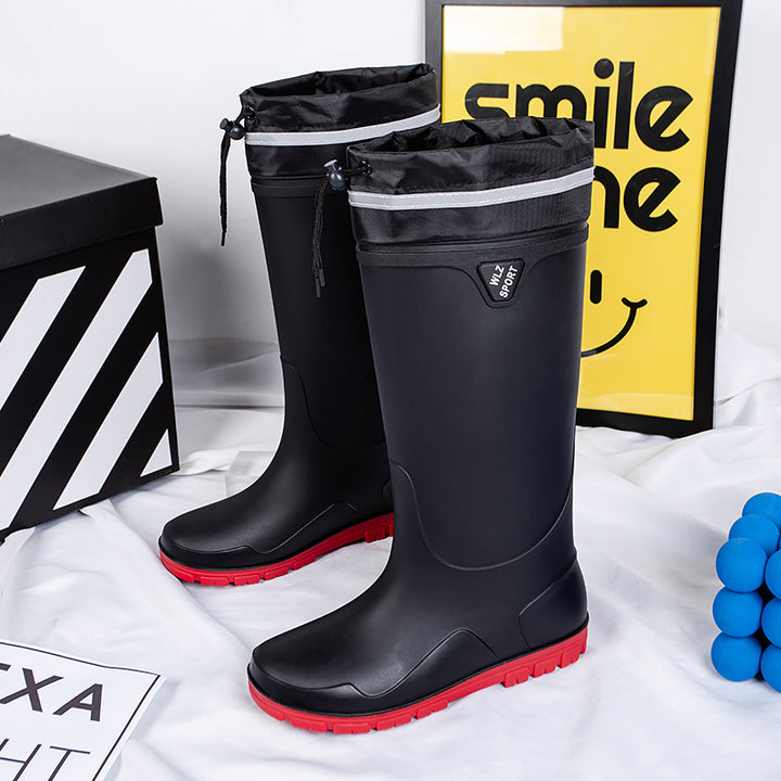 Herren Wasserdichte knielange Gummistiefel mit rutschfester Profil-Laufsohle und ergonomischem Fußbett Drune