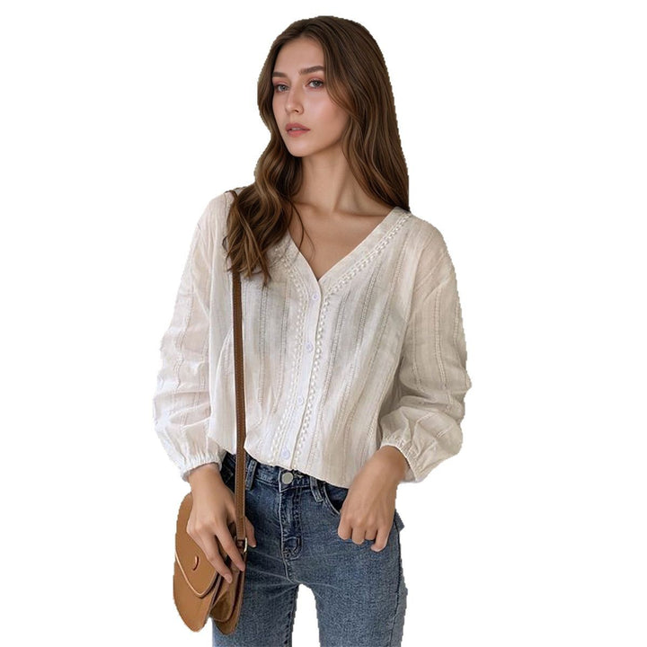 Damen Elegante und luftige Bluse mit Knopfdetails Drune