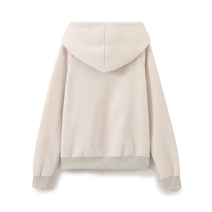 Damen nan lässiger Kapuzenpullover mit Kängurutasche Raglanärmeln und angerauter Innenseite Drune