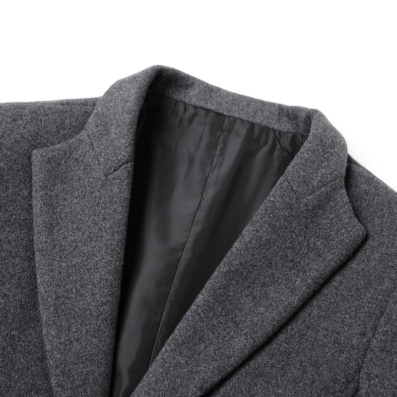 Herren Taillierter Wollmix-Mantel mit Notch-Revers und Zweiknopfverschluss Drune