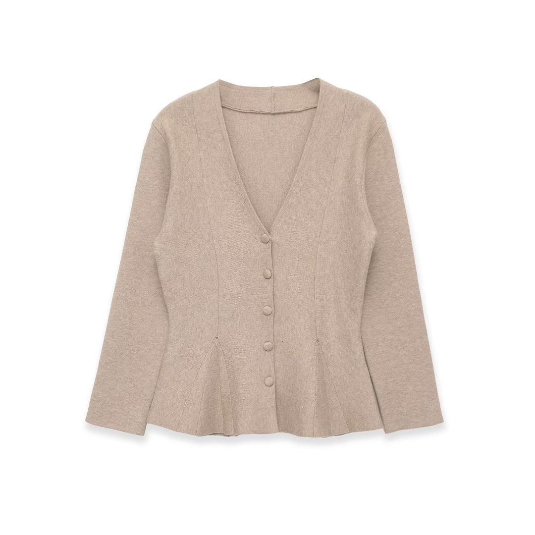 Damen Figurformende Strickjacke mit V-Ausschnitt und Taillenbetonung Drune