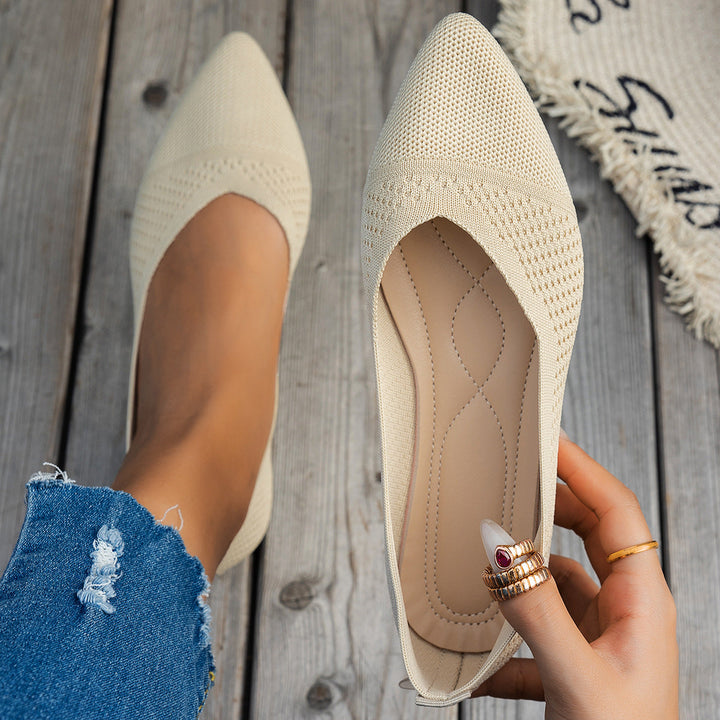 Damen Ballerinas mit kreativem Hahnentrittmuster und flexiblem Fußbett Drune