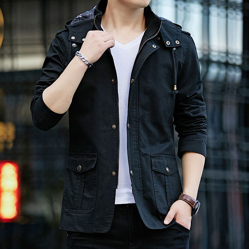 Herren Robuste Parkajacke mit verstellbarer Kapuze Drune