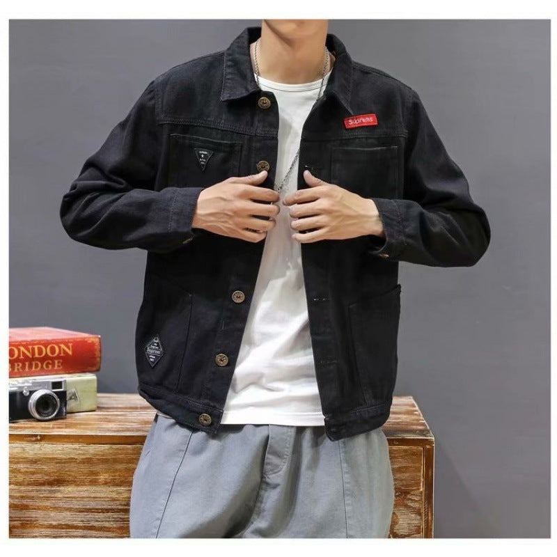 Herren Modische Denim-Jacke Drune