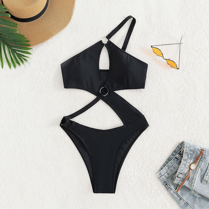 Damen Einteiliger Badeanzug mit modischem Cut-Out-Design und verstellbaren Trägern Drune