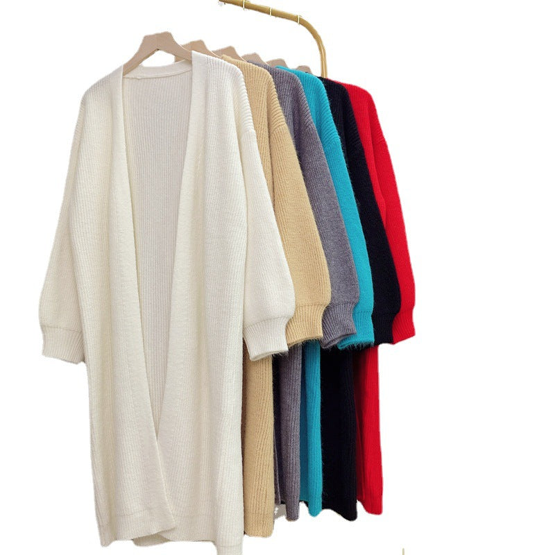 Damen Langärmeliges Strickcardigan mit weichem und voluminösem Material Drune