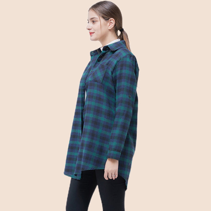 Damen Lässige Karo-Hemdbluse Drune