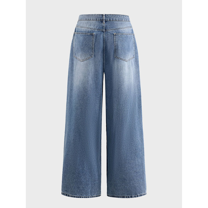 Damen Weite Denim-Hosen Drune