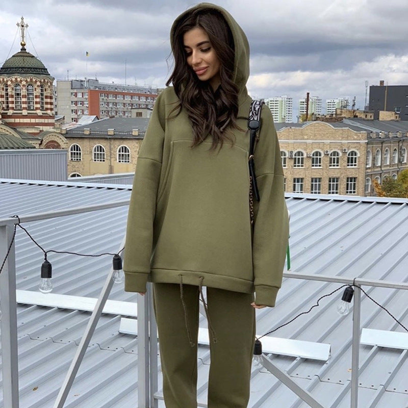 Damen Bequemes Sweatshirt und lockere Jogginghose Set Drune