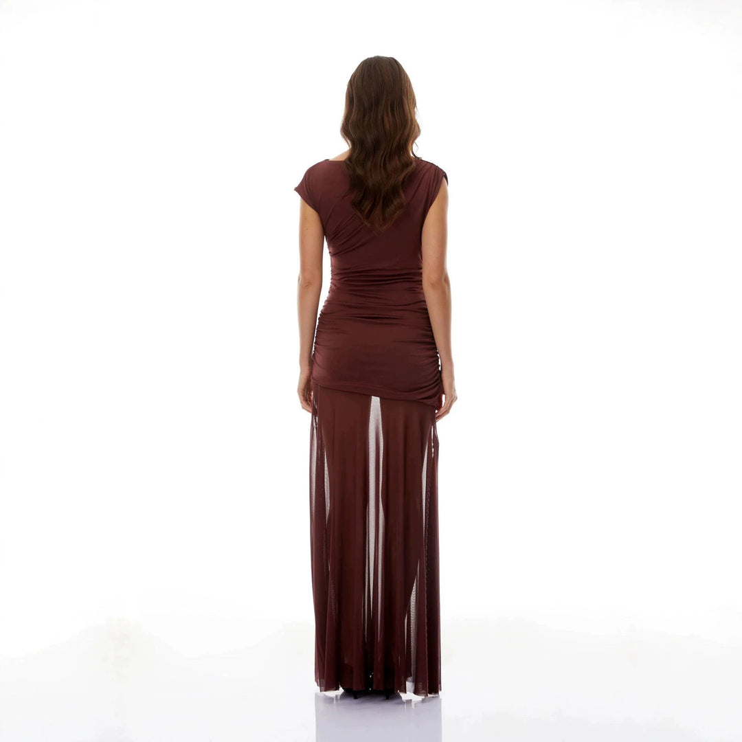Damen Elegantes Wickelkleid mit Rüschendetails Drune
